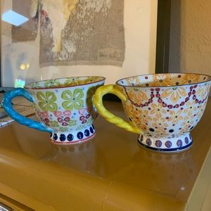 Two Anthropology Decorative Cups